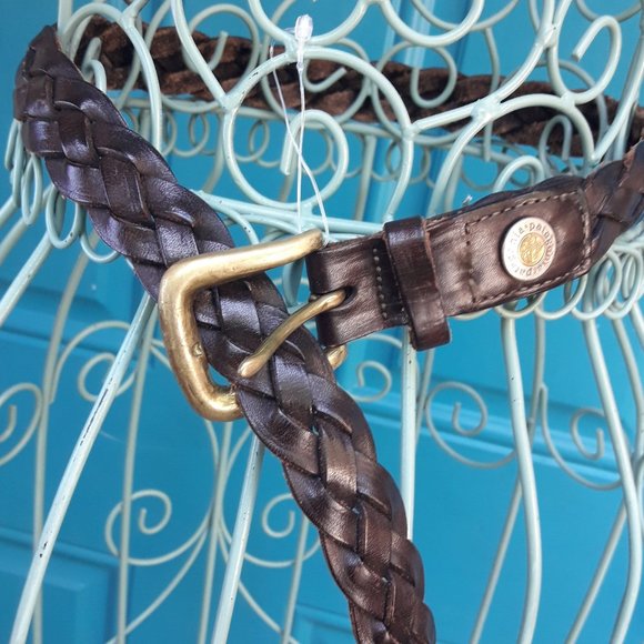 Genuine Leather Belt Mens Vintage Patagonia Braided Woven Real Leather - Picture 6 of 11